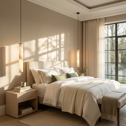 Natural Alabaster Linear Pendant Light