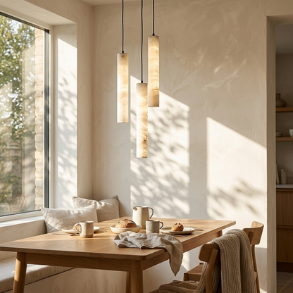 Natural Alabaster Linear Pendant Light