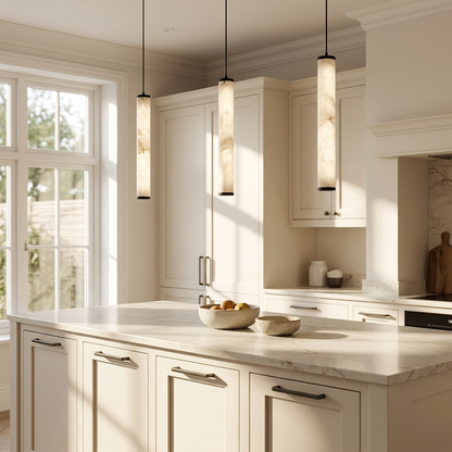 Natural Alabaster Linear Pendant Light
