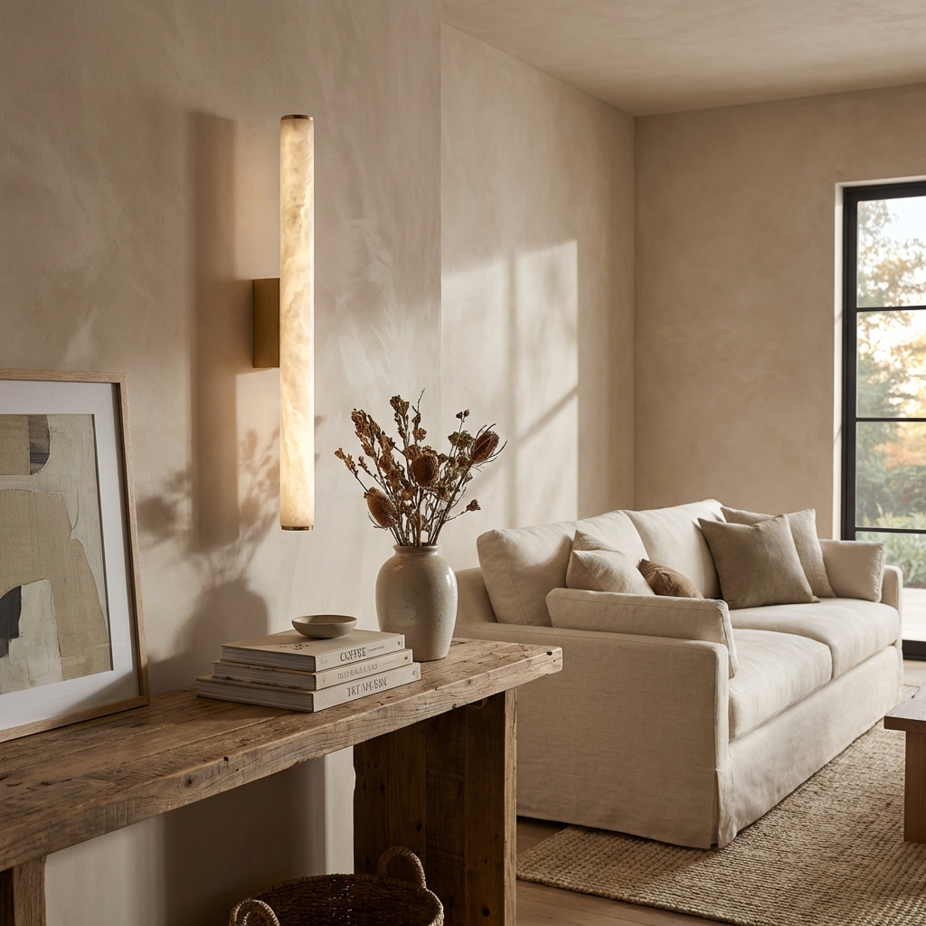 Natural Alabaster Linear Wall Light