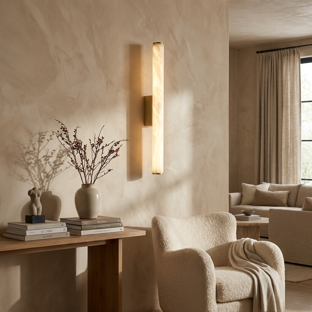 Natural Alabaster Linear Wall Light