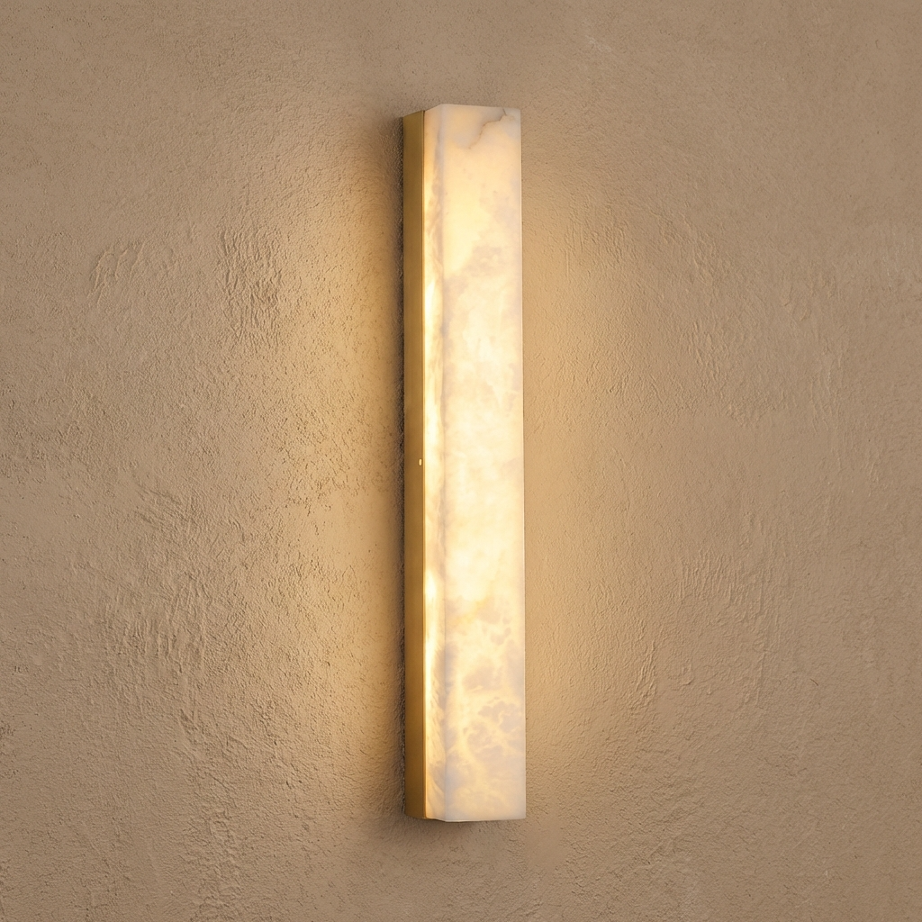 Natural Alabaster Linear Bar Wall Light