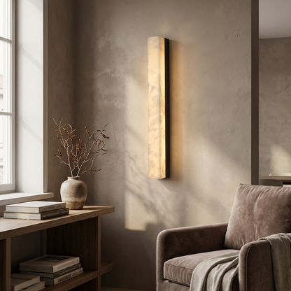 Natural Alabaster Linear Bar Wall Light
