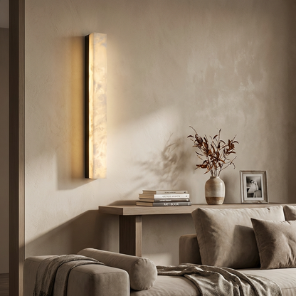 Natural Alabaster Linear Bar Wall Light