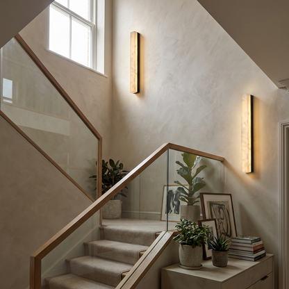 Natural Alabaster Linear Bar Wall Light