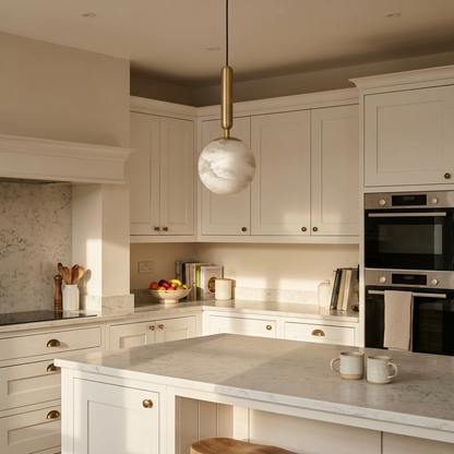 Natural Alabaster Orb Pendant Light
