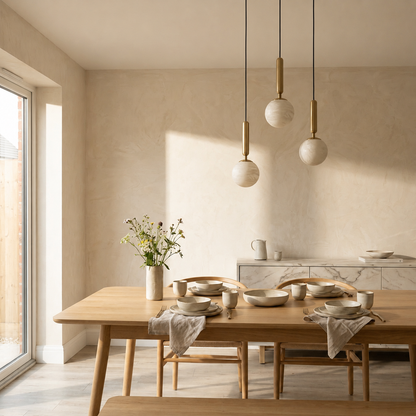 Natural Alabaster Orb Pendant Light