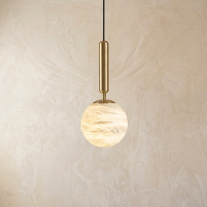 Natural Alabaster Orb Pendant Light