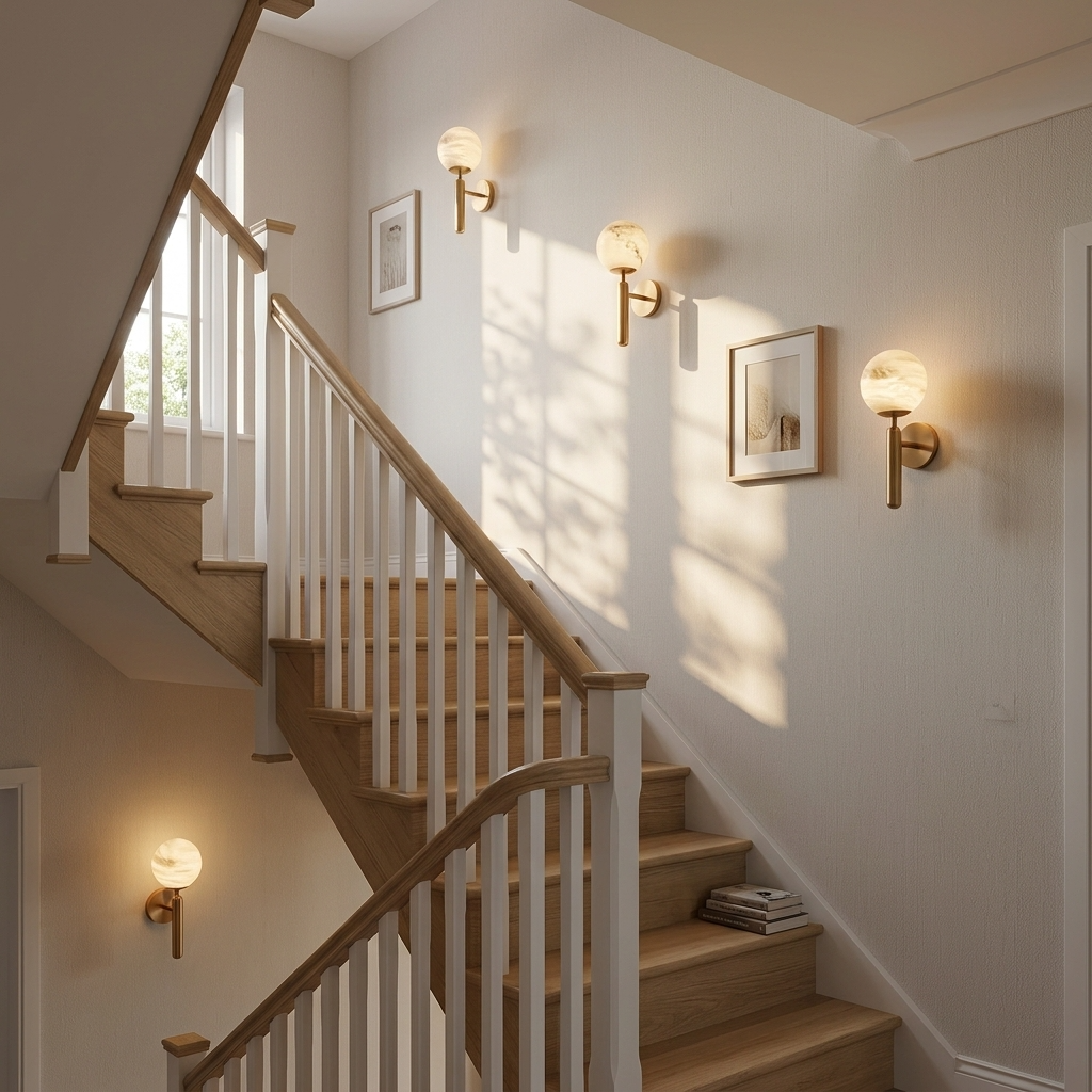 Natural Alabaster Orb Wall Light