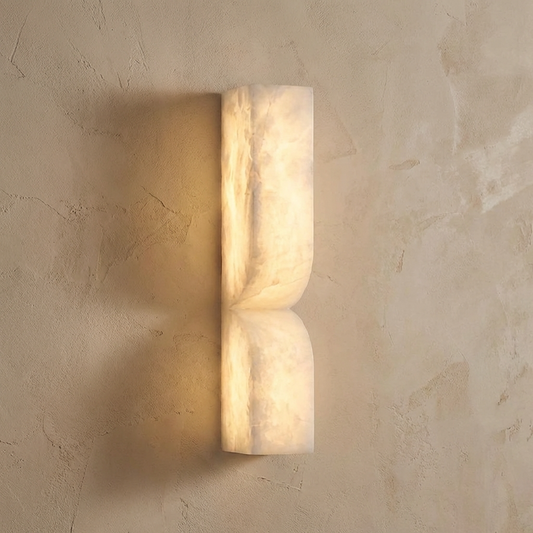 Natural Alabaster Sculptural Wall Sconce