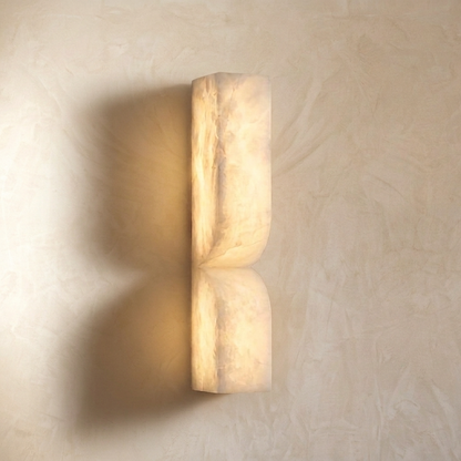 Natural Alabaster Sculptural Wall Sconce