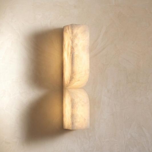Natural Alabaster Sculptural Wall Sconce