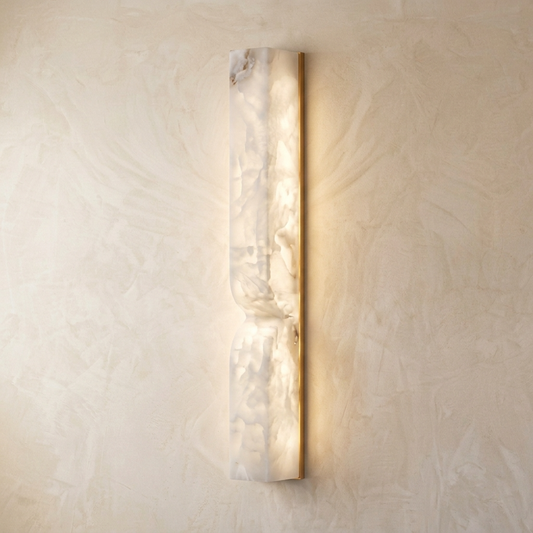 Natural Alabaster Sculptural Wall Sconce
