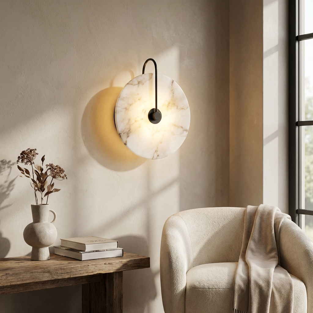 Natural Alabaster Spanish Wall Light