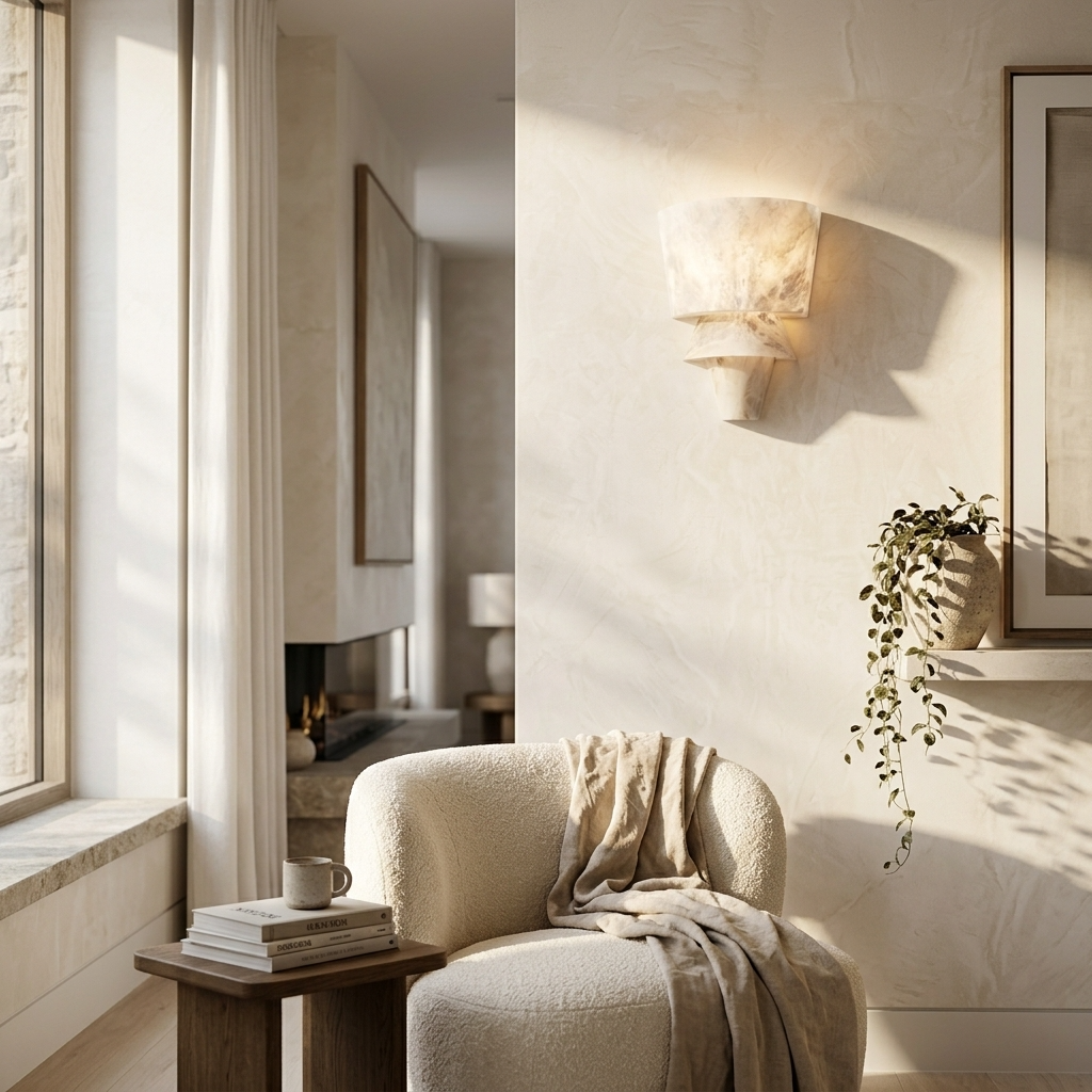Natural Alabaster Statement Wall Light