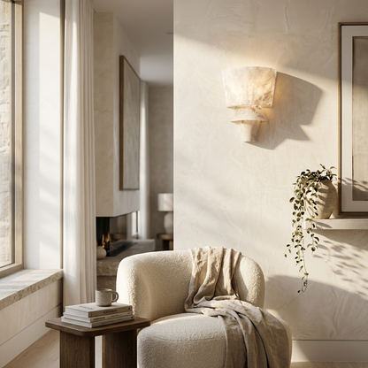 Natural Alabaster Statement Wall Light