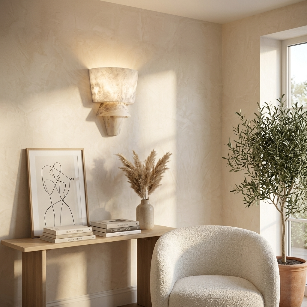 Natural Alabaster Statement Wall Light