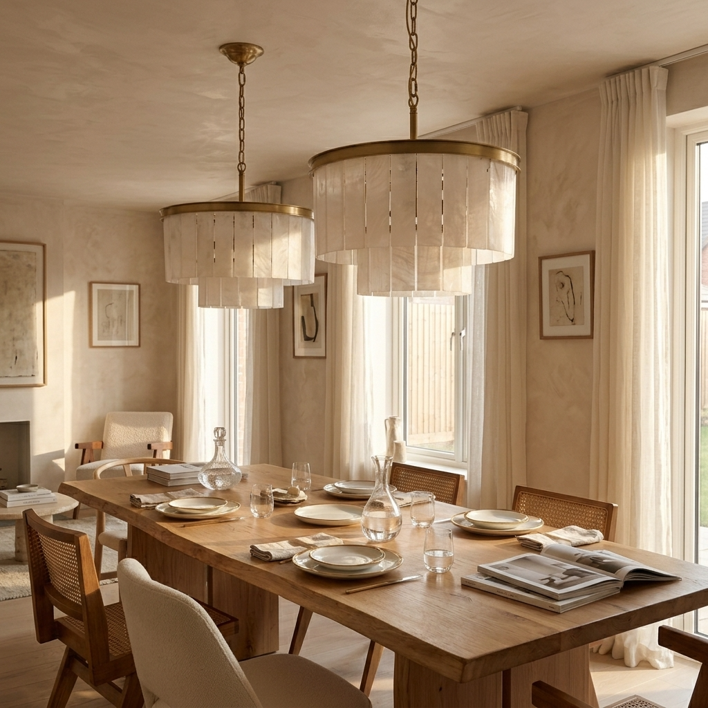 Natural Alabaster Tiered Chandelier