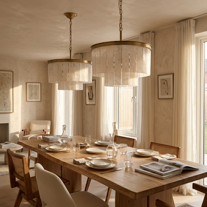 Natural Alabaster Tiered Chandelier