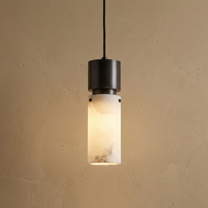 Natural Alabaster Brass Pendant Light