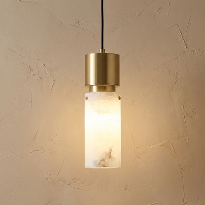 Natural Alabaster Brass Pendant Light