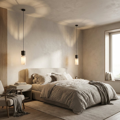 Natural Alabaster Brass Pendant Light