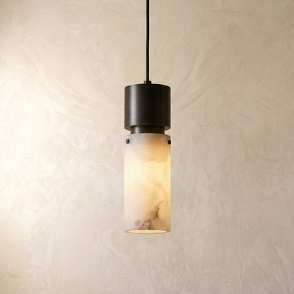 Natural Alabaster Brass Pendant Light