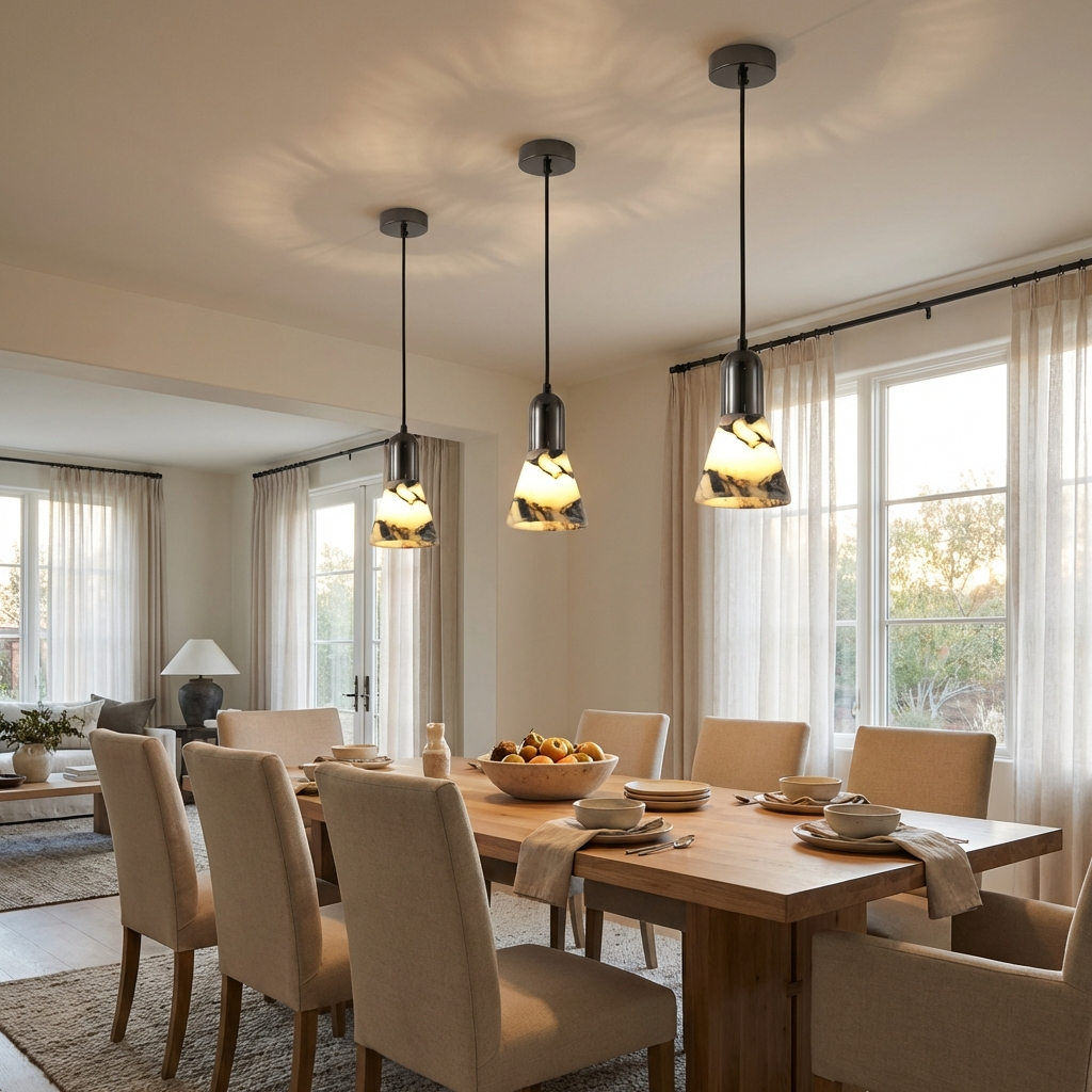 Natural Marble Cone Pendant Light