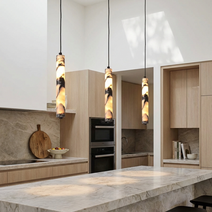 Natural Marble Cylinder Pendant Light