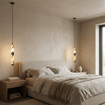 Natural Marble Cylinder Pendant Light