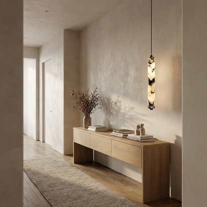 Natural Marble Cylinder Pendant Light