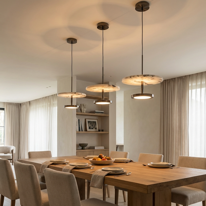 Natural Marble Disc Pendant Light