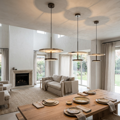 Natural Marble Disc Pendant Light