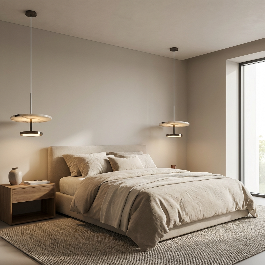 Natural Marble Disc Pendant Light