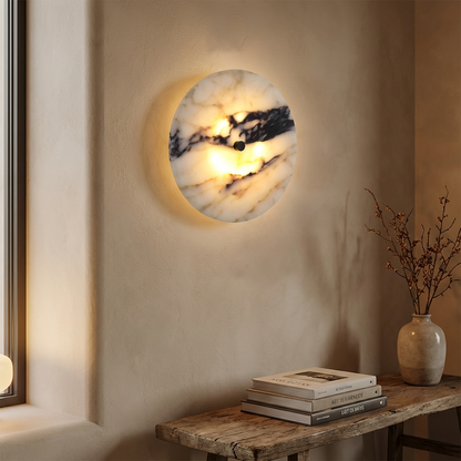 Natural Marble Disk Sconce Wall Light