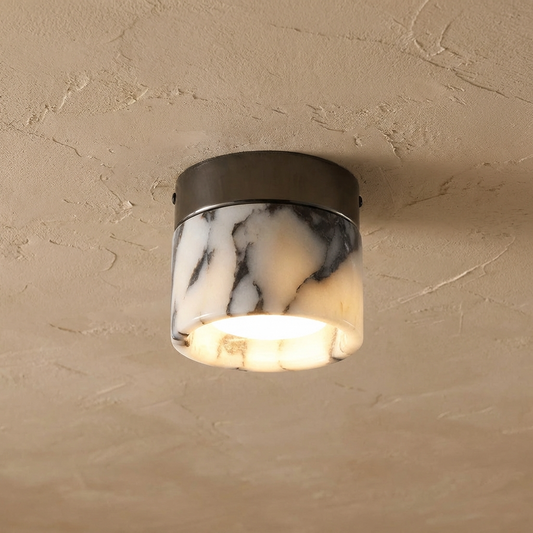 Natural Marble Flush Mount Ceiling Light