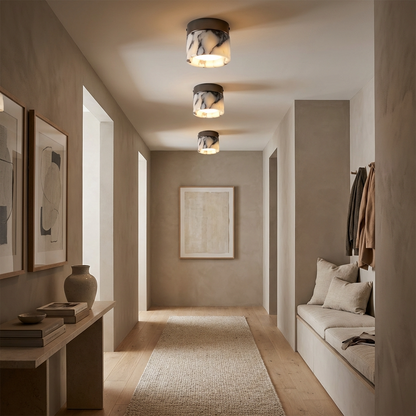Natural Marble Flush Mount Ceiling Light
