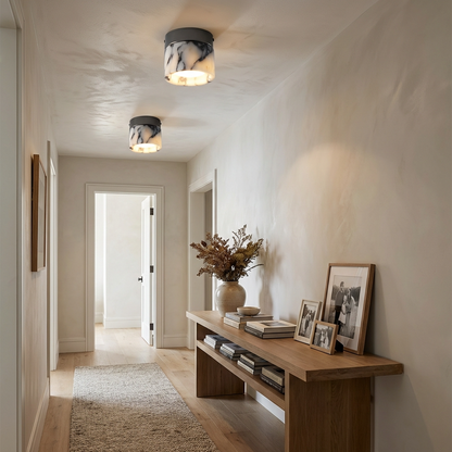 Natural Marble Flush Mount Ceiling Light
