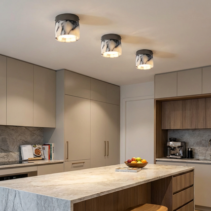 Natural Marble Flush Mount Ceiling Light