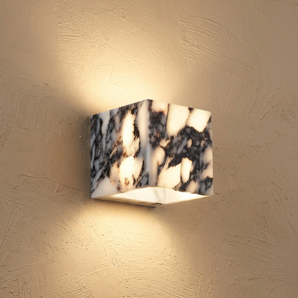 Natural Marble Square Wall Light
