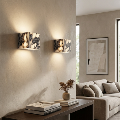 Natural Marble Square Wall Light