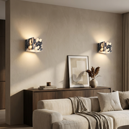 Natural Marble Square Wall Light