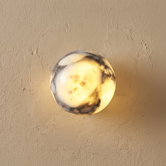 Natural Marble Stone Ball Wall Light
