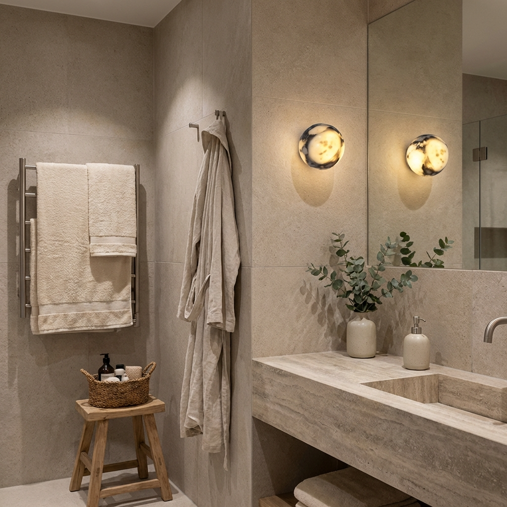 Natural Marble Stone Ball Wall Light