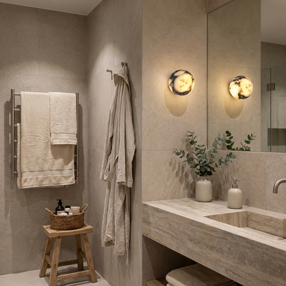 Natural Marble Stone Ball Wall Light