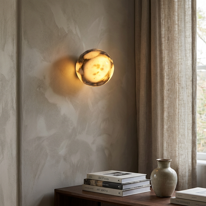 Natural Marble Stone Ball Wall Light