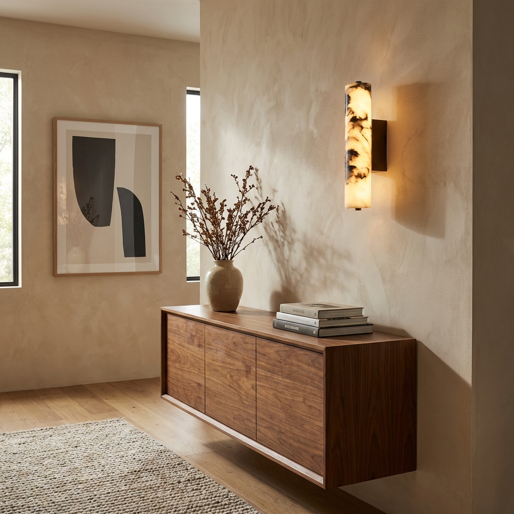 Natural Textured Marble Sconce Wall Light