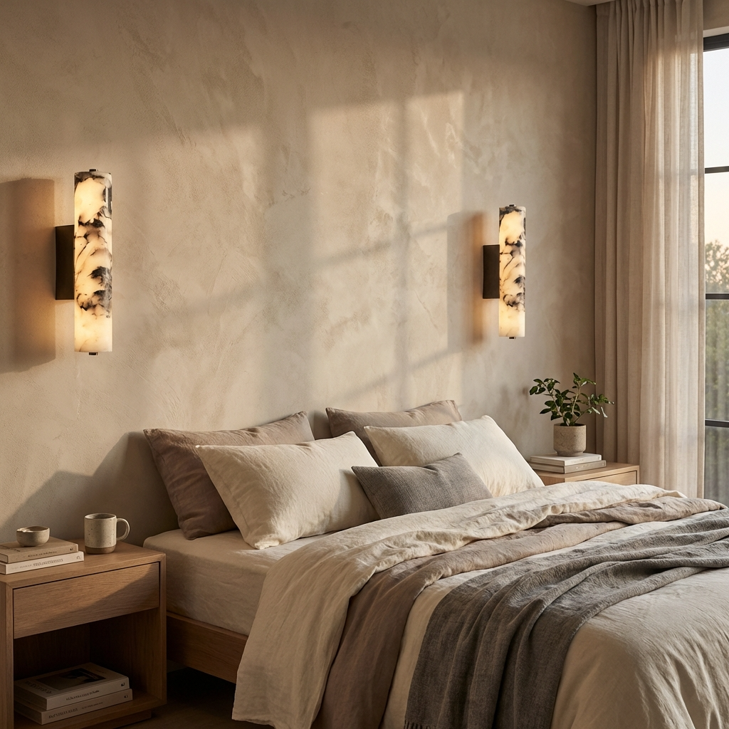 Natural Textured Marble Sconce Wall Light