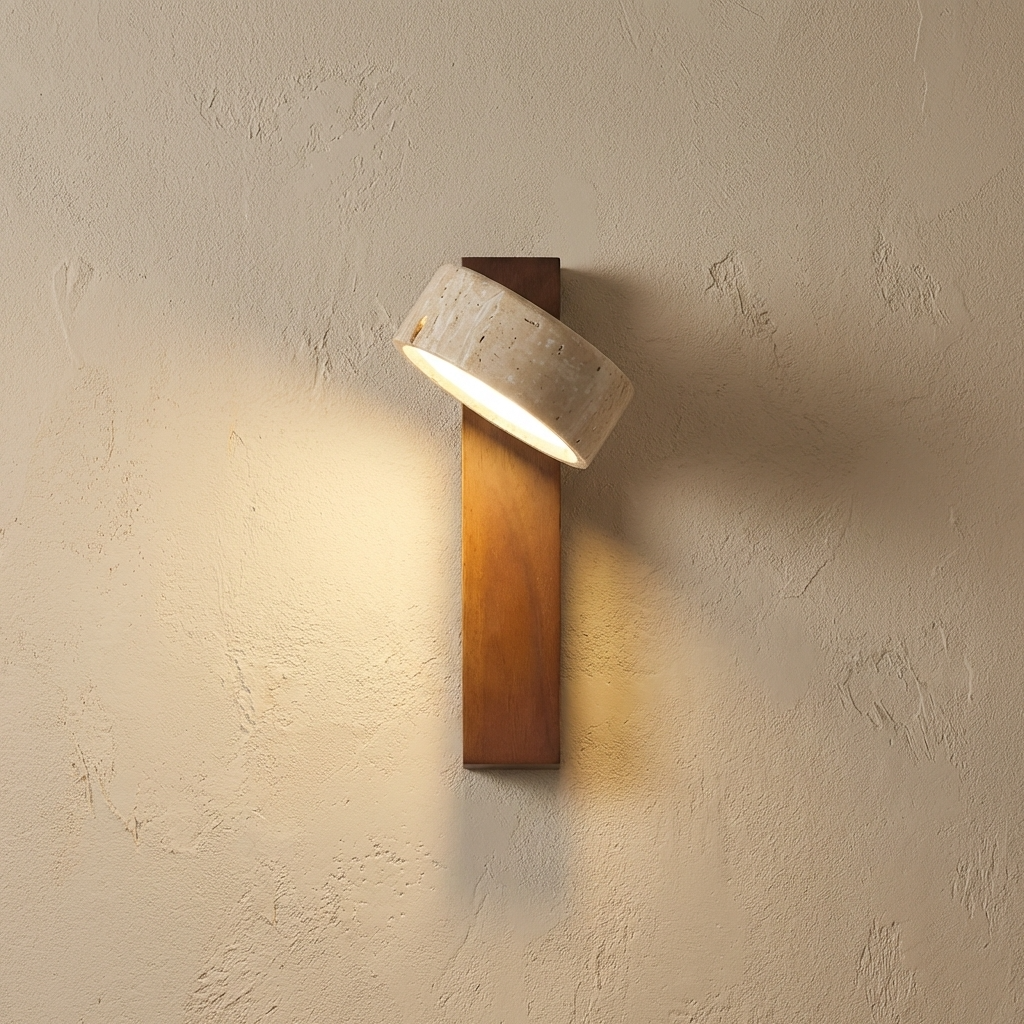 Natural Travertine Stone Adjustable Wall Light
