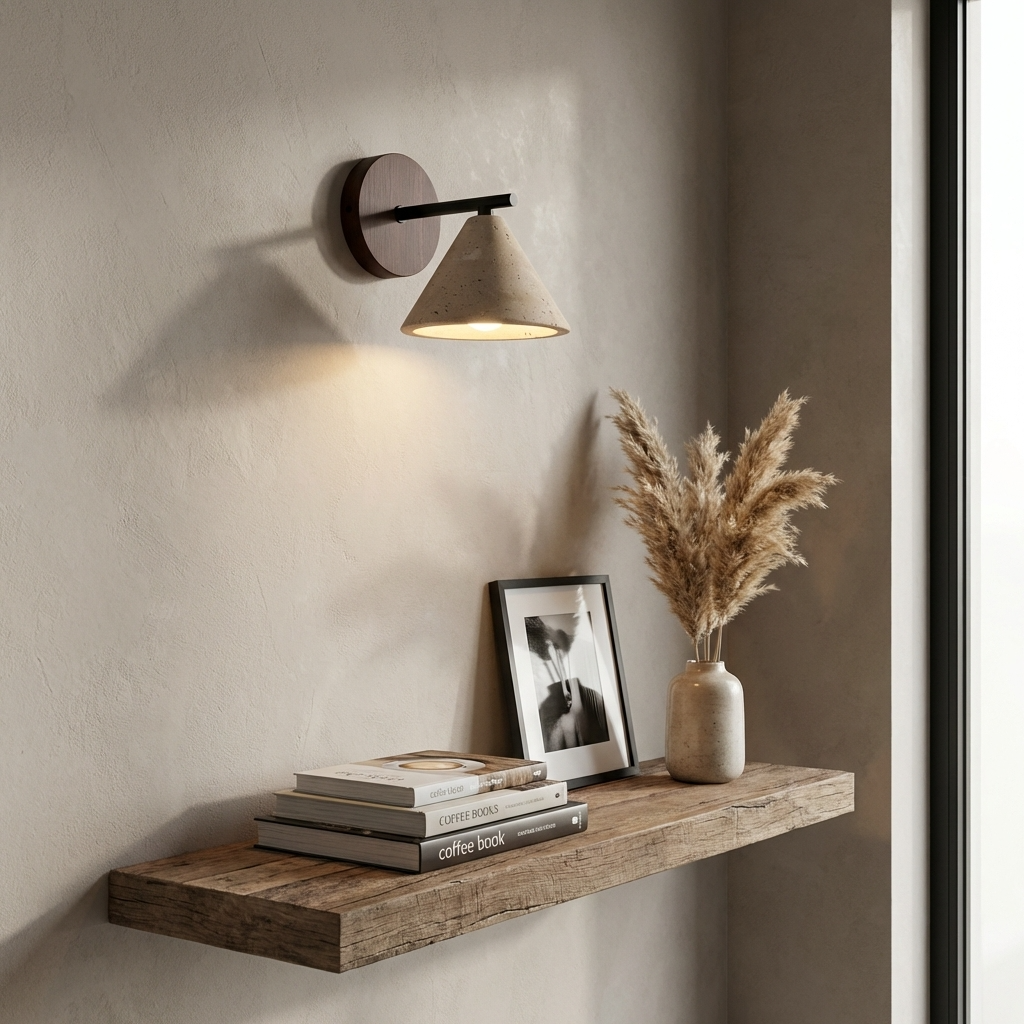 Natural Travertine Stone Cone Wall Light
